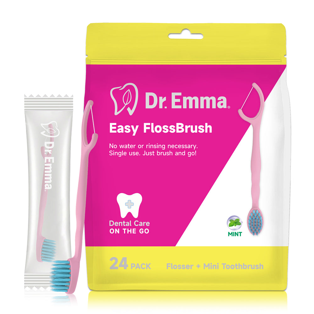 Mini Disposable Toothbrushes with Toothpaste and Floss, Travel Pre-Pasted for On-The-Go Use Individually Wrapped Small Portable Mint