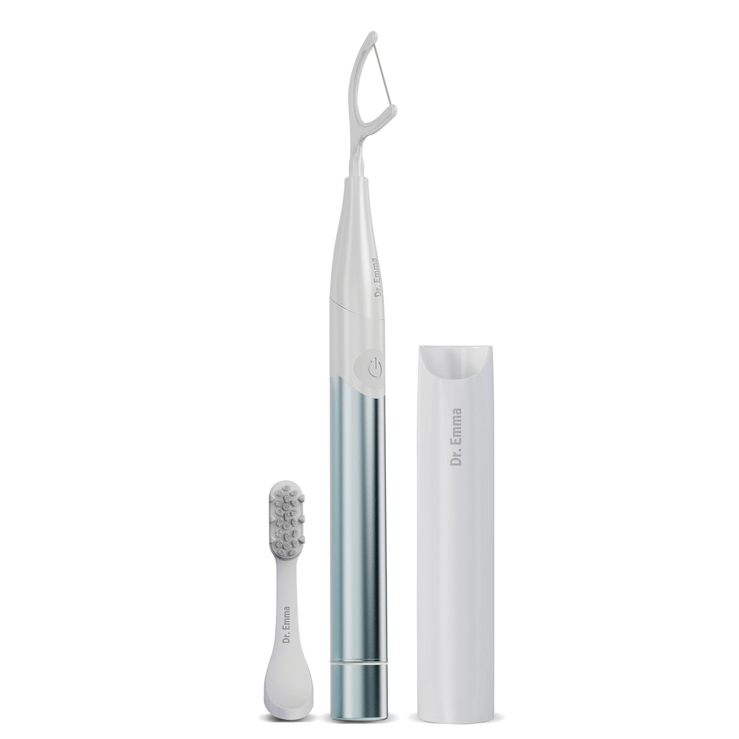 Dr. Emma blue electric flosser power flosser water flosser alternative 