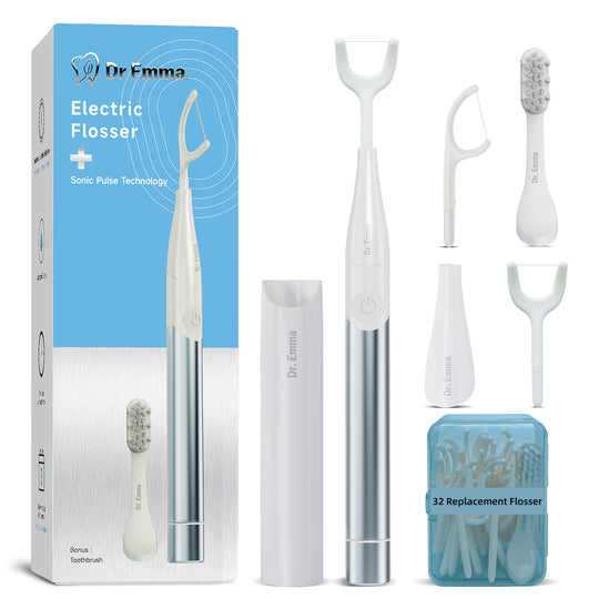 Dr. Emma blue electric vibration flosser power flosser Water Flosser Alternative 