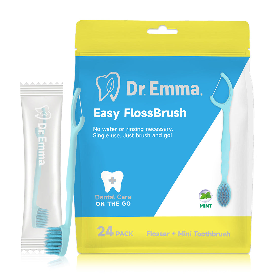 Mini Disposable Toothbrushes with Toothpaste and Floss, Travel Pre-Pasted for On-The-Go Use Individually Wrapped Small Portable Mint