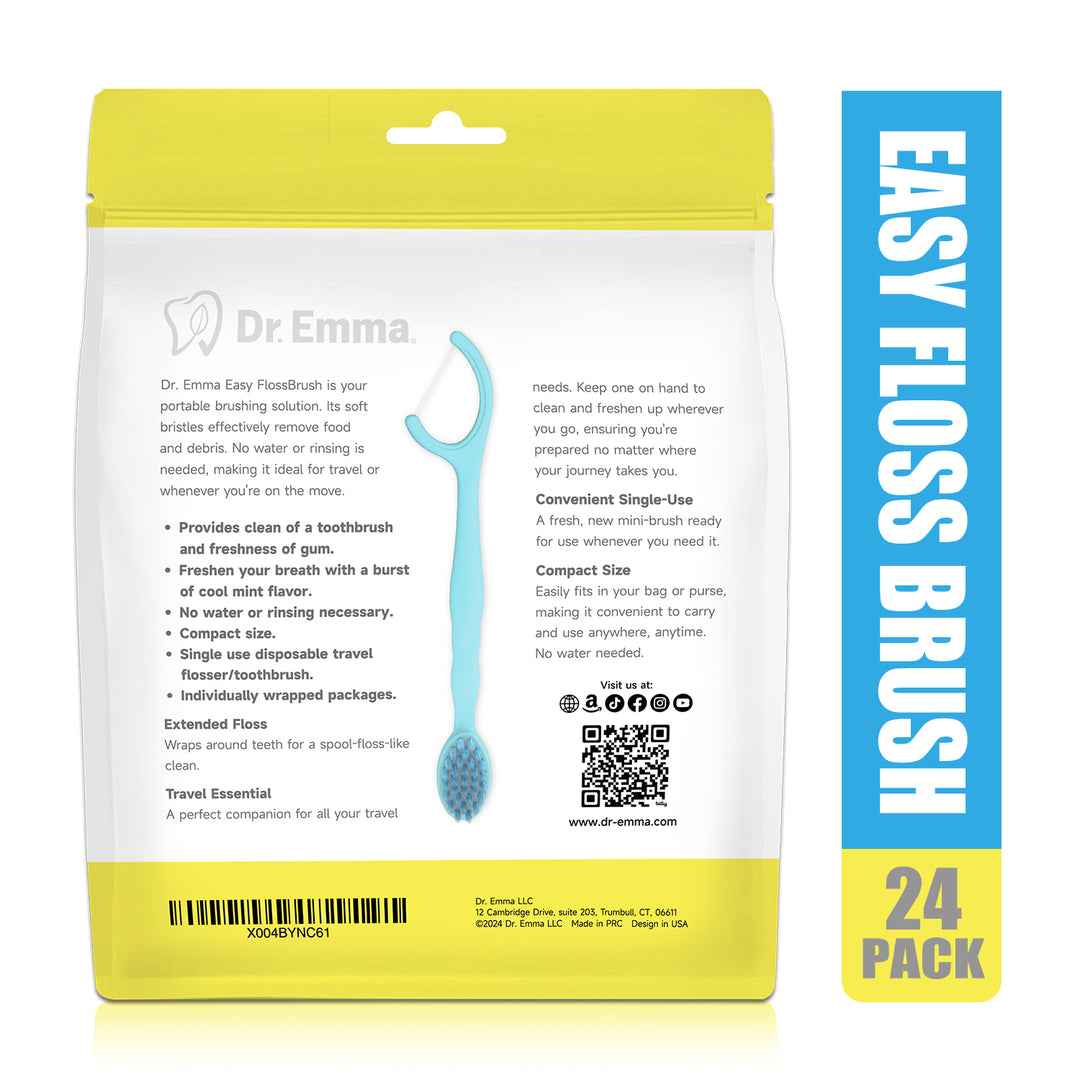 Mini Disposable Toothbrushes with Toothpaste and Floss, Travel Pre-Pasted for On-The-Go Use Individually Wrapped Small Portable Mint