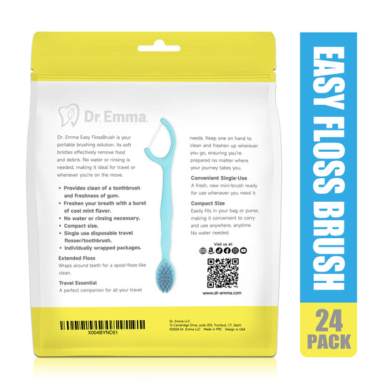 Mini Disposable Toothbrushes with Toothpaste and Floss, Travel Pre-Pasted for On-The-Go Use Individually Wrapped Small Portable Mint