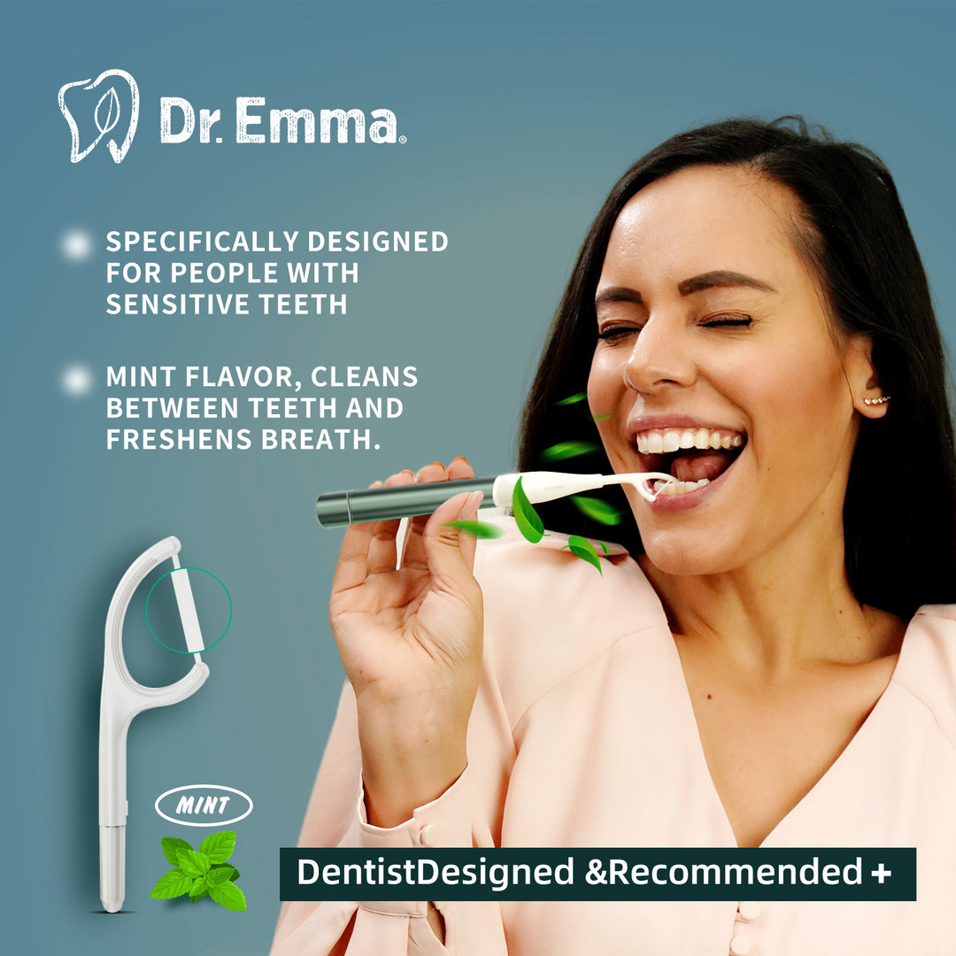 dr. emma electric flosser for sensitive gum with toothbrush tape dental floss power flosser for teeth cleaning