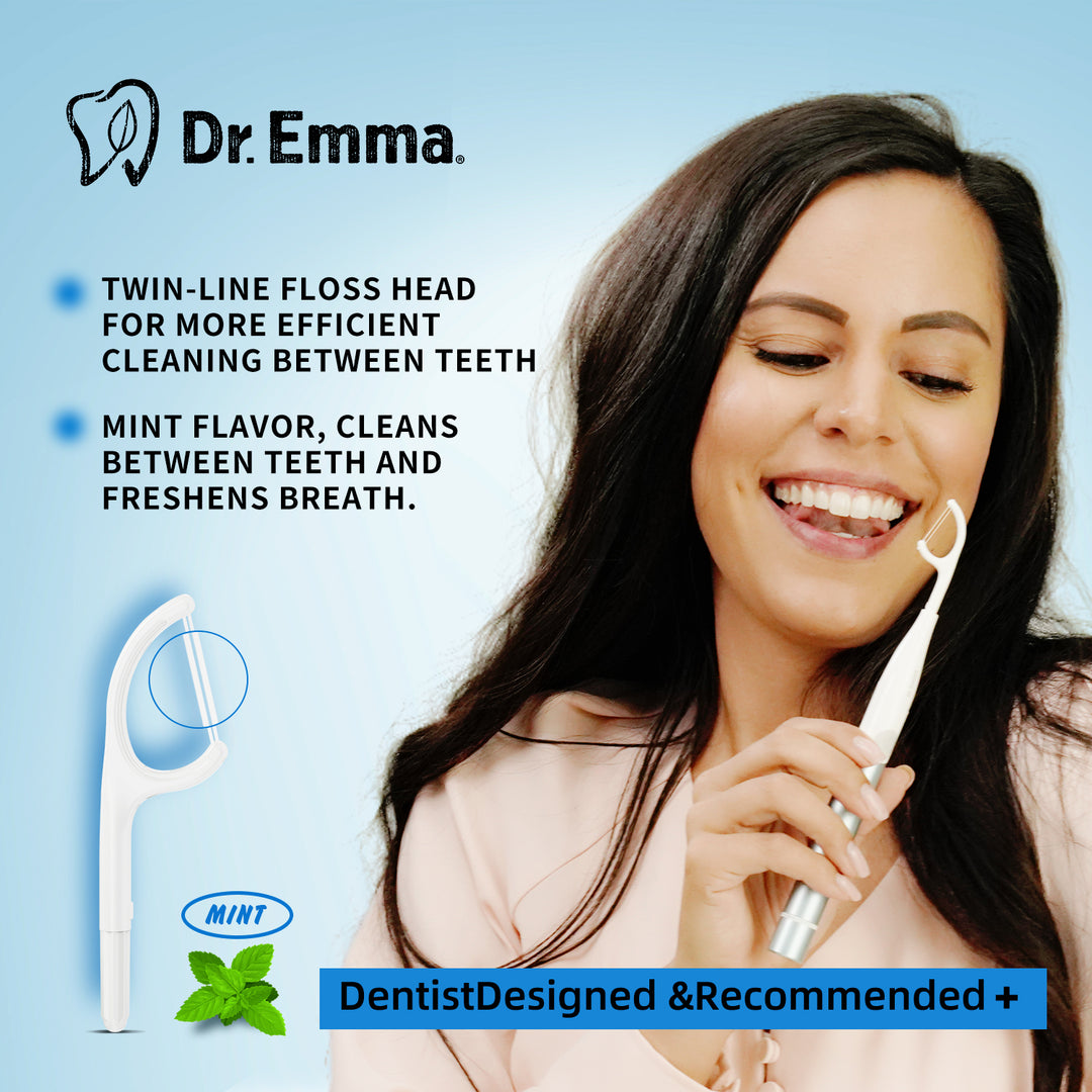 dr. emma electric flosser power toothbrush twin-line double dental floss teeth cleaning