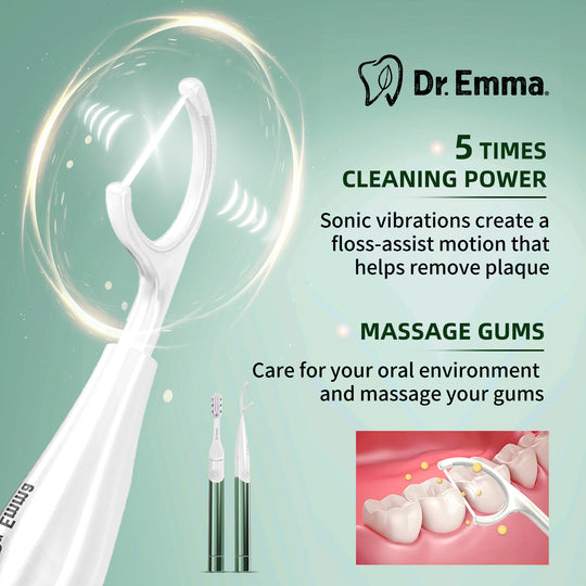 dr. emma electric flosser for sensitive gum with toothbrush tape dental floss power flosser for teeth cleaning